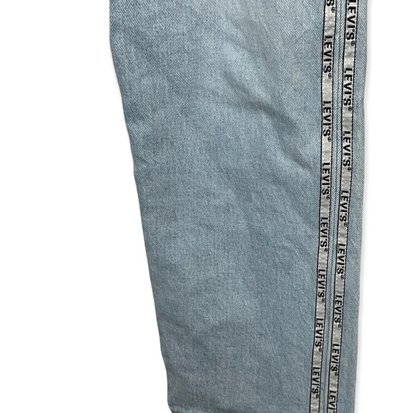 𝅺levi's 501 Light Wash Logo Tape Button Fly High Rise Crop Jeans, 30x26 - Picture 10 of 11